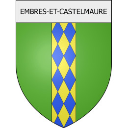 Pegatinas escudo de armas de Belcaire adhesivo de la etiqueta engomada