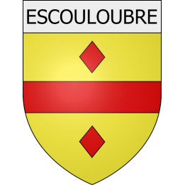 Pegatinas escudo de armas de Belcaire adhesivo de la etiqueta engomada