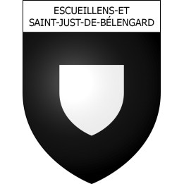Pegatinas escudo de armas de Belcaire adhesivo de la etiqueta engomada