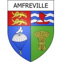 Pegatinas escudo de armas de Amfreville adhesivo de la etiqueta engomada