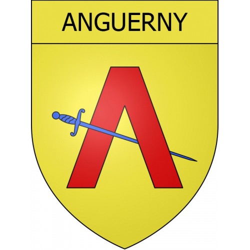 Pegatinas escudo de armas de Anguerny adhesivo de la etiqueta engomada