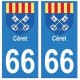 66 Céret blason autocollant plaque ville