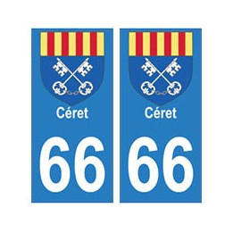 66 Céret blason autocollant plaque ville