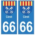 66 Céret blason autocollant plaque ville