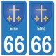66 Elne blason autocollant plaque ville
