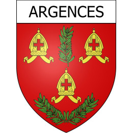 Pegatinas escudo de armas de Argences adhesivo de la etiqueta engomada