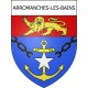 Pegatinas escudo de armas de Arromanches-les-Bains adhesivo de la etiqueta engomada