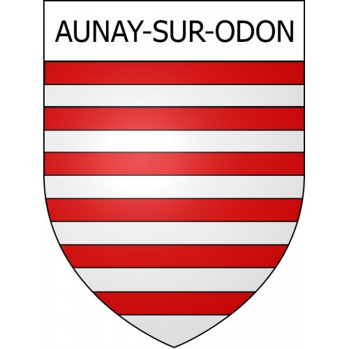 Pegatinas escudo de armas de Aunay-sur-Odon adhesivo de la etiqueta engomada