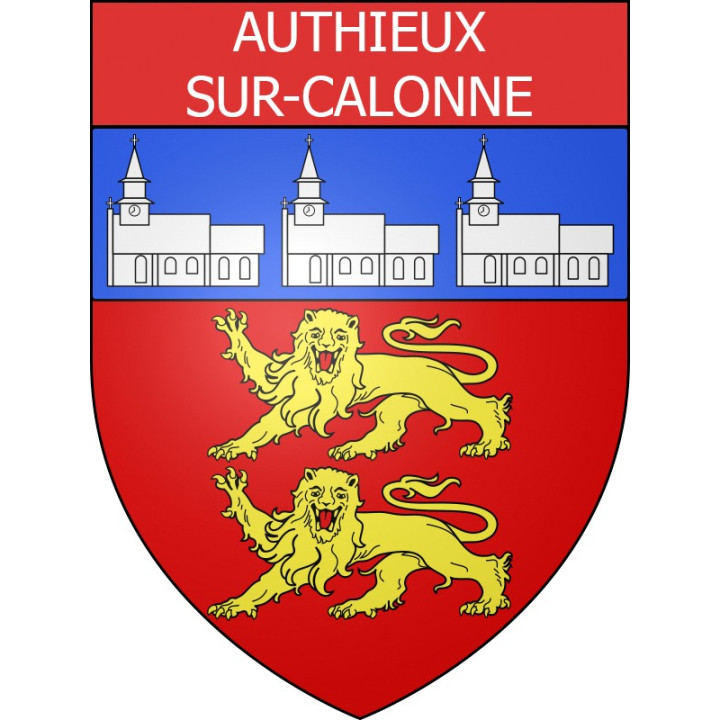 Pegatinas escudo de armas de Authieux-sur-Calonne adhesivo de la etiqueta engomada