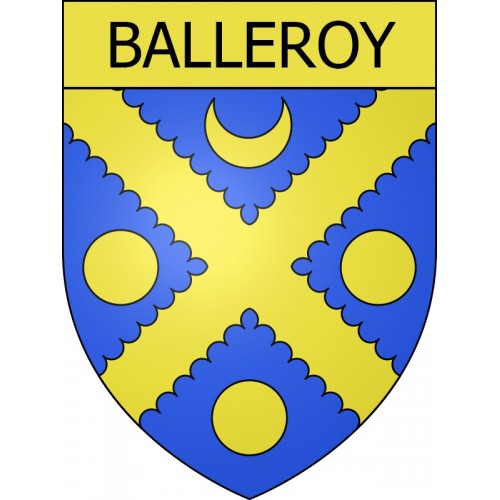 Pegatinas escudo de armas de Balleroy adhesivo de la etiqueta engomada