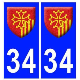 34 languedoc roussillon blason autocollant plaque
