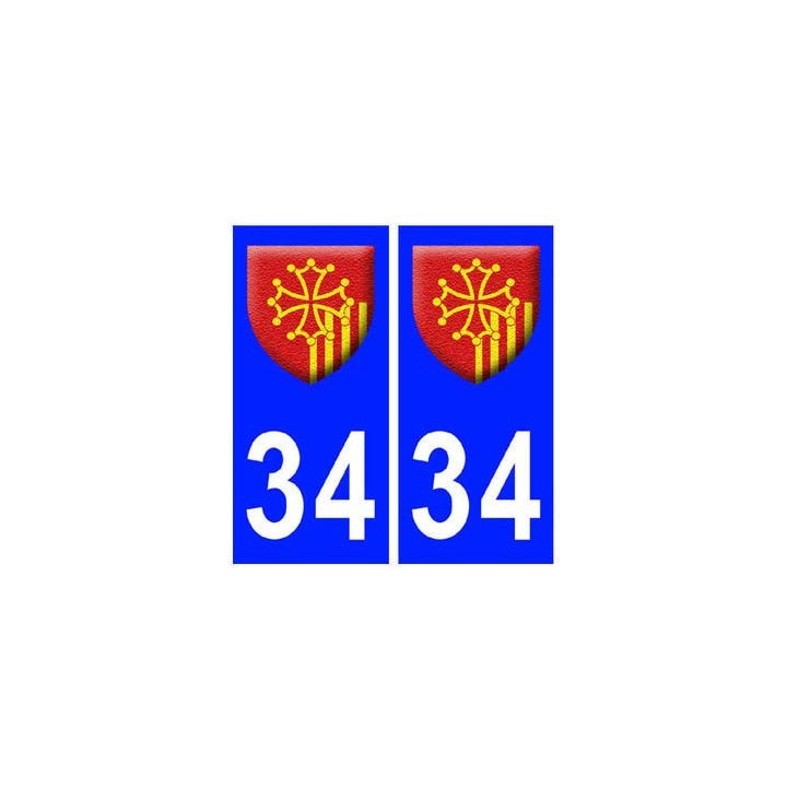 34 languedoc roussillon blason autocollant plaque