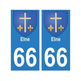 66 Elne blason autocollant plaque ville