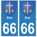 66 Elne blason autocollant plaque ville