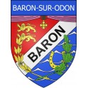 Pegatinas escudo de armas de Baron-sur-Odon adhesivo de la etiqueta engomada