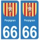 66 Perpignan blason autocollant plaque ville