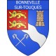 Pegatinas escudo de armas de Bonneville-sur-Touques adhesivo de la etiqueta engomada