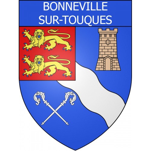 Pegatinas escudo de armas de Bonneville-sur-Touques adhesivo de la etiqueta engomada