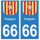 66 Perpignan blason autocollant plaque ville