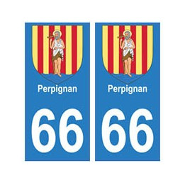 66 Perpignan blason autocollant plaque ville