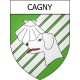 Pegatinas escudo de armas de Cagny adhesivo de la etiqueta engomada