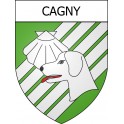 Pegatinas escudo de armas de Cagny adhesivo de la etiqueta engomada