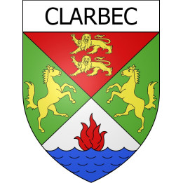 Pegatinas escudo de armas de Clarbec adhesivo de la etiqueta engomada