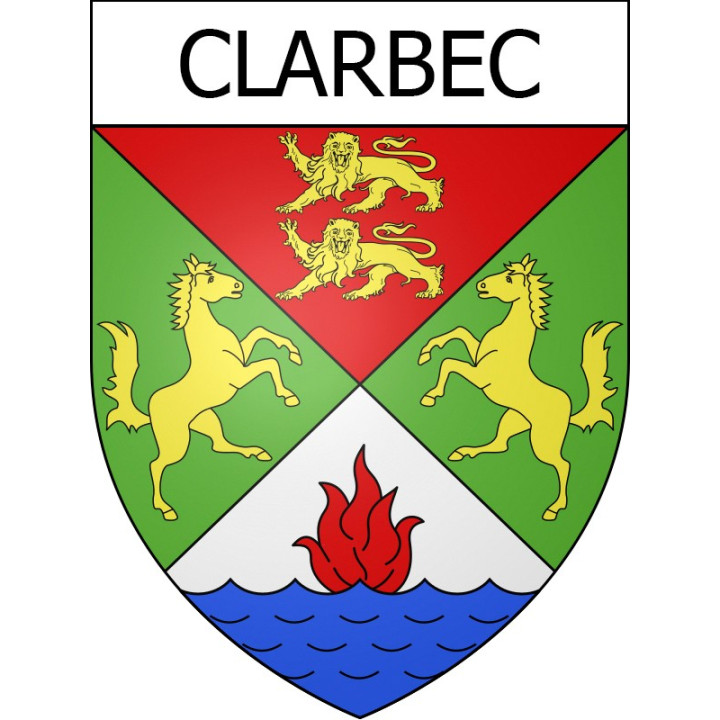 Pegatinas escudo de armas de Clarbec adhesivo de la etiqueta engomada