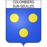 Pegatinas escudo de armas de Colombiers-sur-Seulles adhesivo de la etiqueta engomada