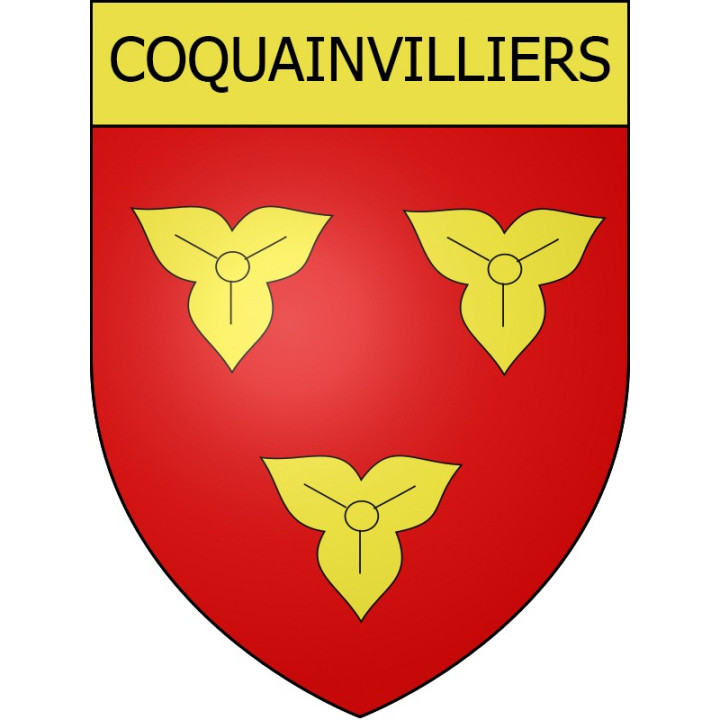 Pegatinas escudo de armas de Coquainvilliers adhesivo de la etiqueta engomada