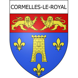 Pegatinas escudo de armas de Cormelles-le-Royal adhesivo de la etiqueta engomada
