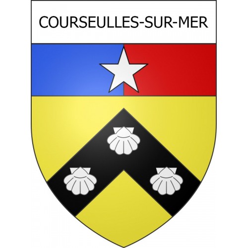 Courseulles-sur-Mer Sticker wappen, gelsenkirchen, augsburg, klebender aufkleber