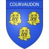Pegatinas escudo de armas de Courvaudon adhesivo de la etiqueta engomada