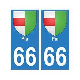 66 Pia blason autocollant plaque ville