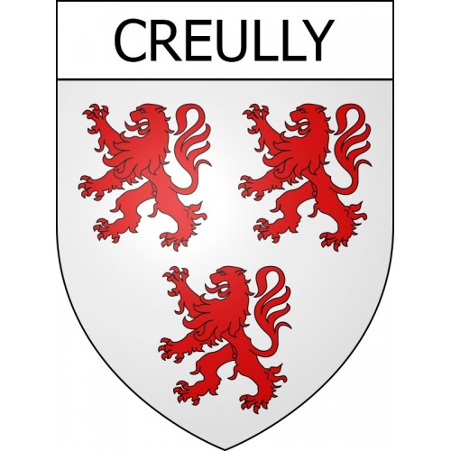 Pegatinas escudo de armas de Creully adhesivo de la etiqueta engomada