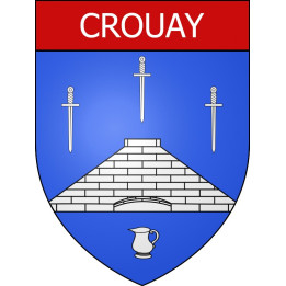 Pegatinas escudo de armas de Crouay adhesivo de la etiqueta engomada