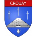 Pegatinas escudo de armas de Crouay adhesivo de la etiqueta engomada