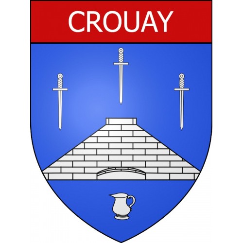 Pegatinas escudo de armas de Crouay adhesivo de la etiqueta engomada