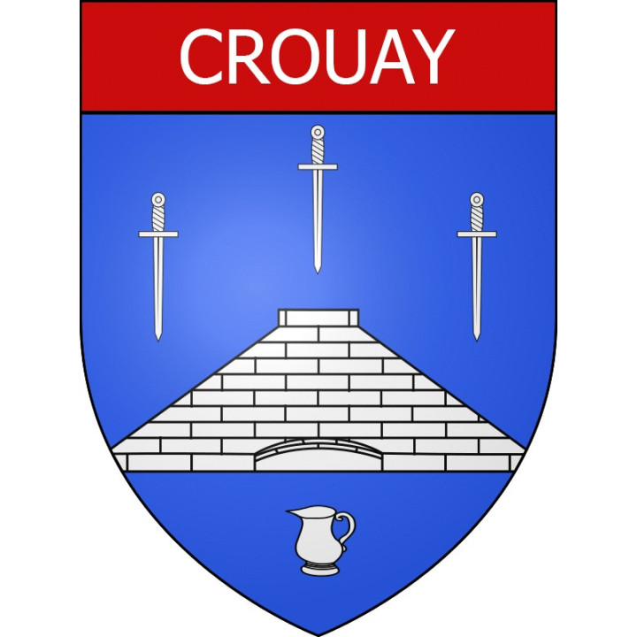 Pegatinas escudo de armas de Crouay adhesivo de la etiqueta engomada