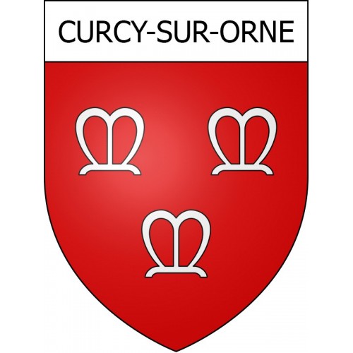 Pegatinas escudo de armas de Curcy-sur-Orne adhesivo de la etiqueta engomada
