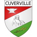 Pegatinas escudo de armas de Cuverville adhesivo de la etiqueta engomada