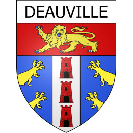 Pegatinas escudo de armas de Deauville adhesivo de la etiqueta engomada