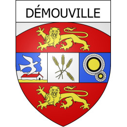 Pegatinas escudo de armas de Démouville adhesivo de la etiqueta engomada