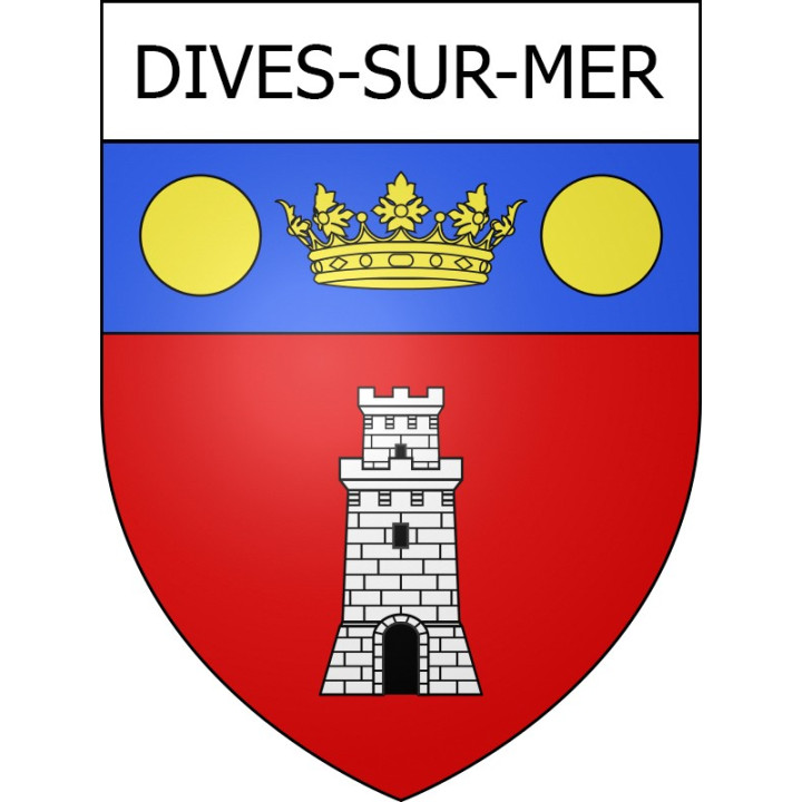 Pegatinas escudo de armas de Dives-sur-Mer adhesivo de la etiqueta engomada