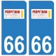 66 Perpignan logo autocollant plaque ville