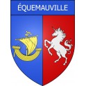 Pegatinas escudo de armas de Équemauville adhesivo de la etiqueta engomada