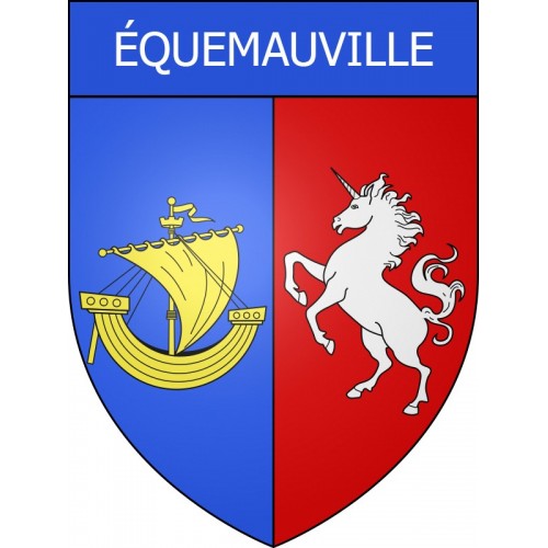 Stickers coat of arms Équemauville adhesive sticker