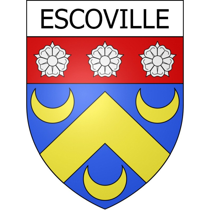 Escoville 14 ville Stickers blason autocollant adhésif