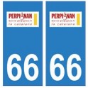 66 Perpignan-logo-aufkleber-plakette der stadt