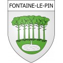 Pegatinas escudo de armas de Fontaine-le-Pin adhesivo de la etiqueta engomada